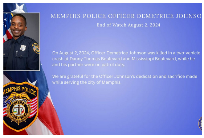 Officer Demetrice Johnson, 32, Killed in Line of Duty After Fatal Crash in Memphis; Fleeing Suspect Also Dies